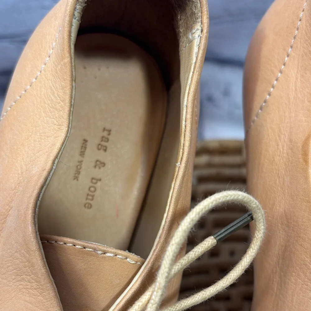 rag & bone Camel Lace-Up Wedge Sandals
